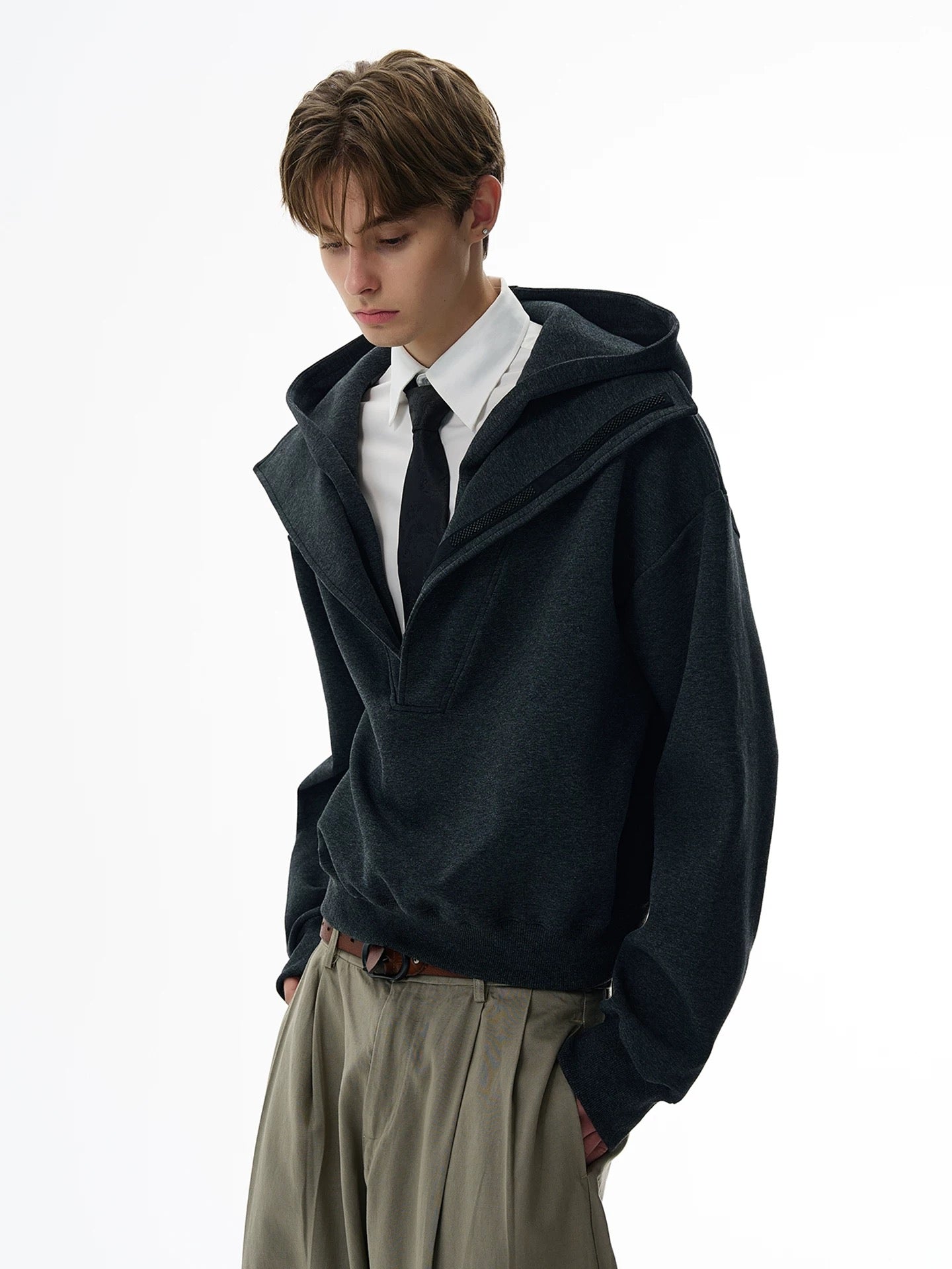 Urban monolith double collar hoodie