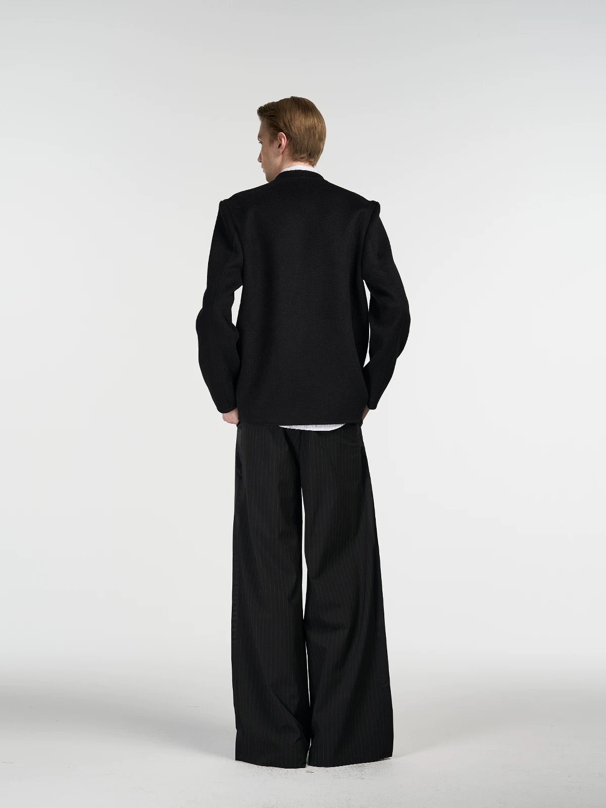 Smoking acetic acid ribbon stitching pants