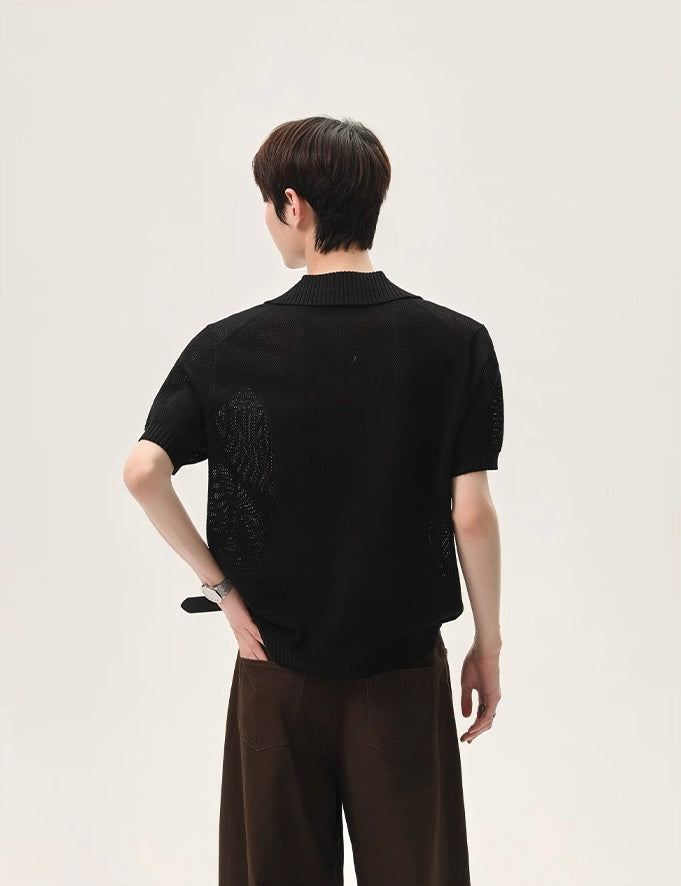 Radiance minimalist style knitted polo shirt