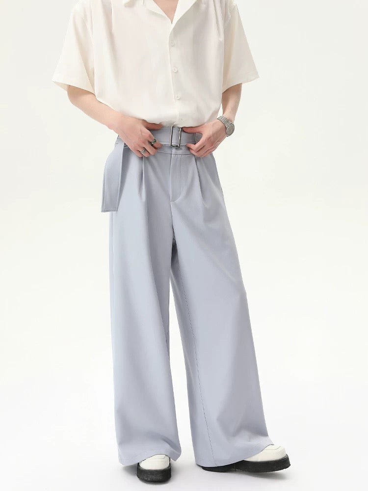 Premium removable waistband relaxed straight pants