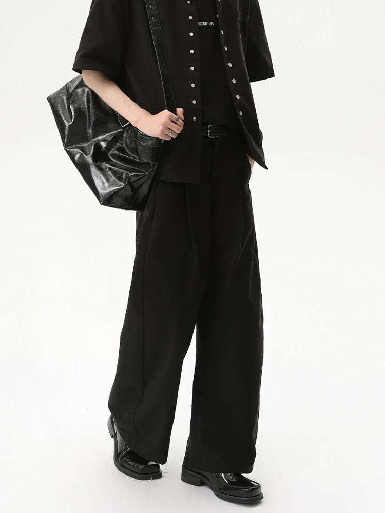 Minimalist premium slippery straight shaped pants