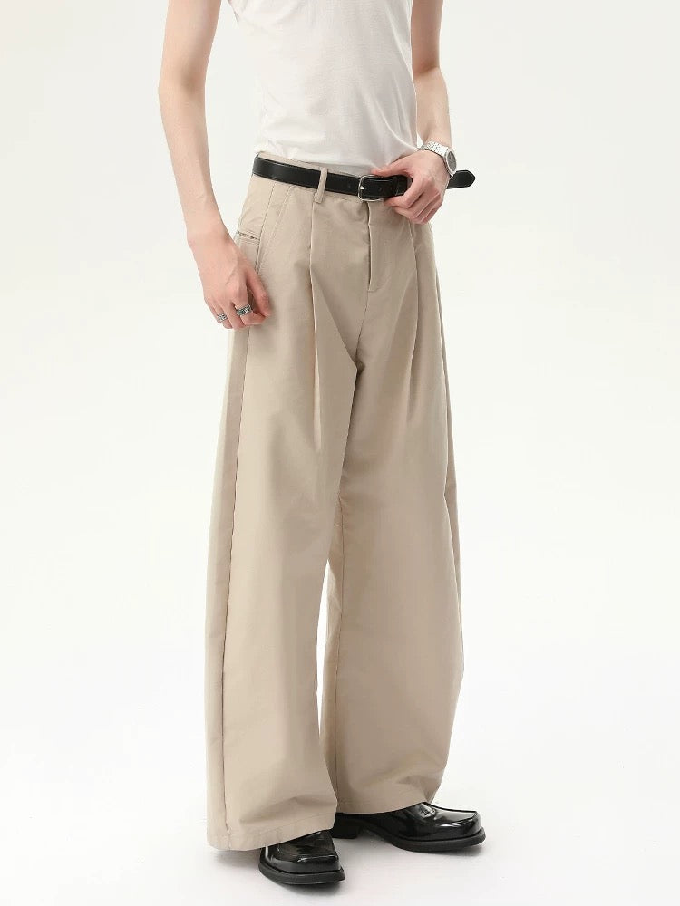 Minimalist premium slippery straight shaped pants