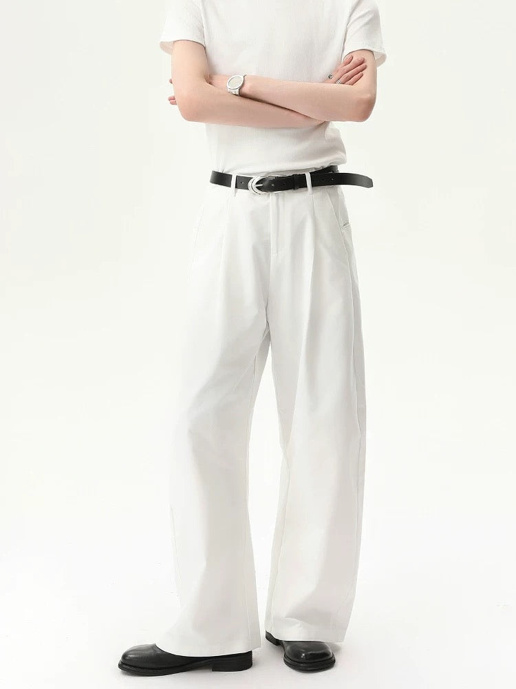Minimalist premium slippery straight shaped pants