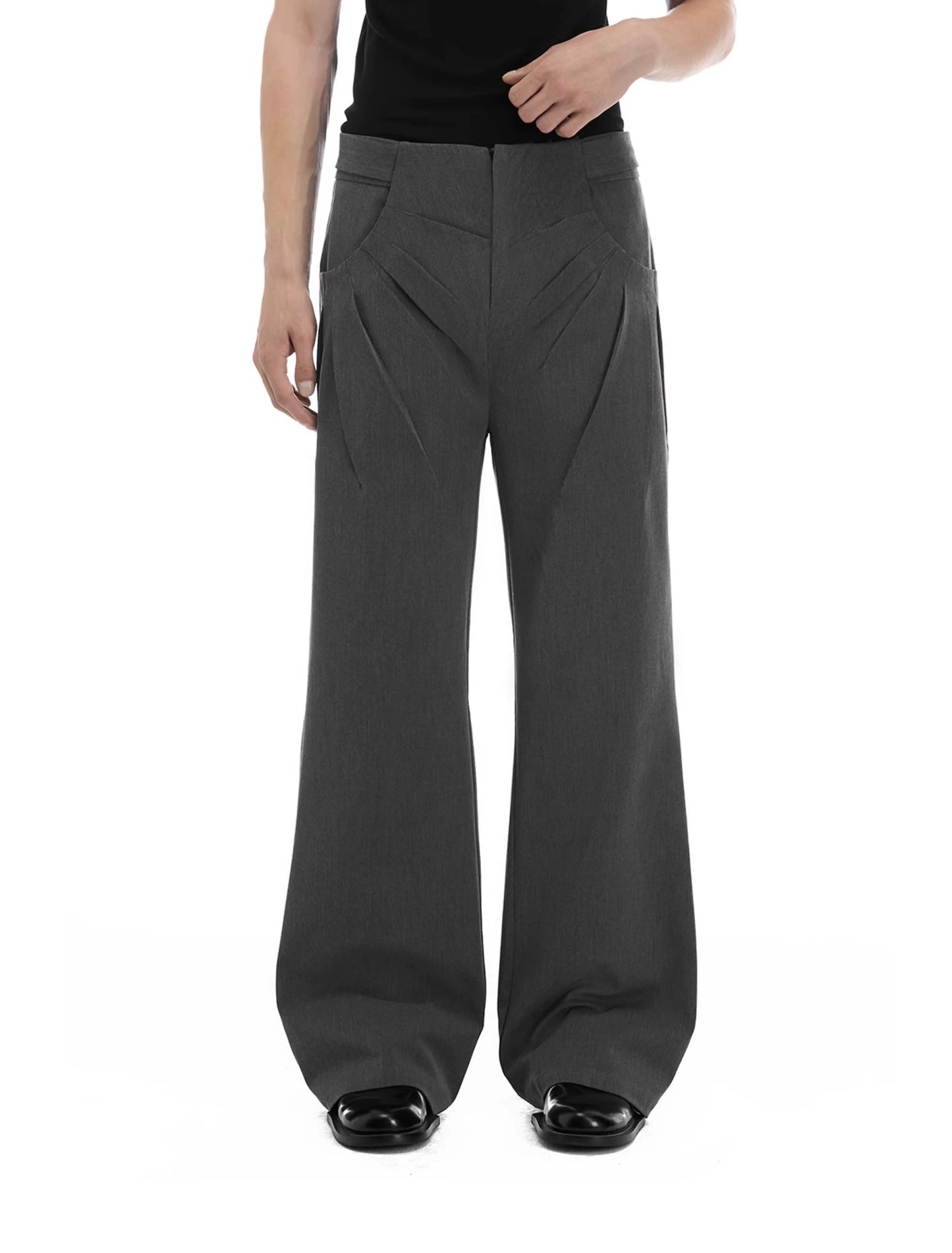 Naples divergent folded wool gray pants