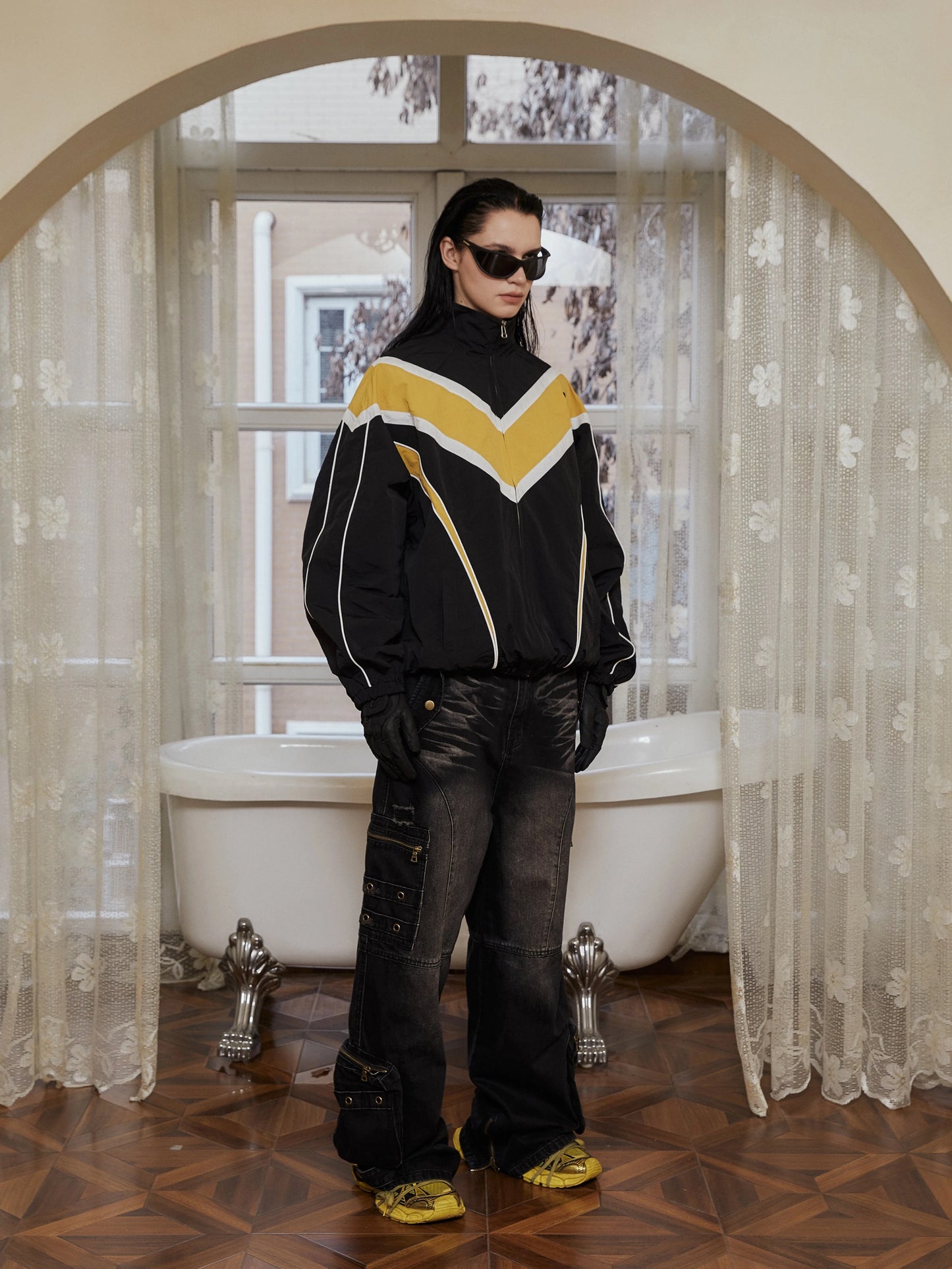 Luminous dope sport loose retro jacket