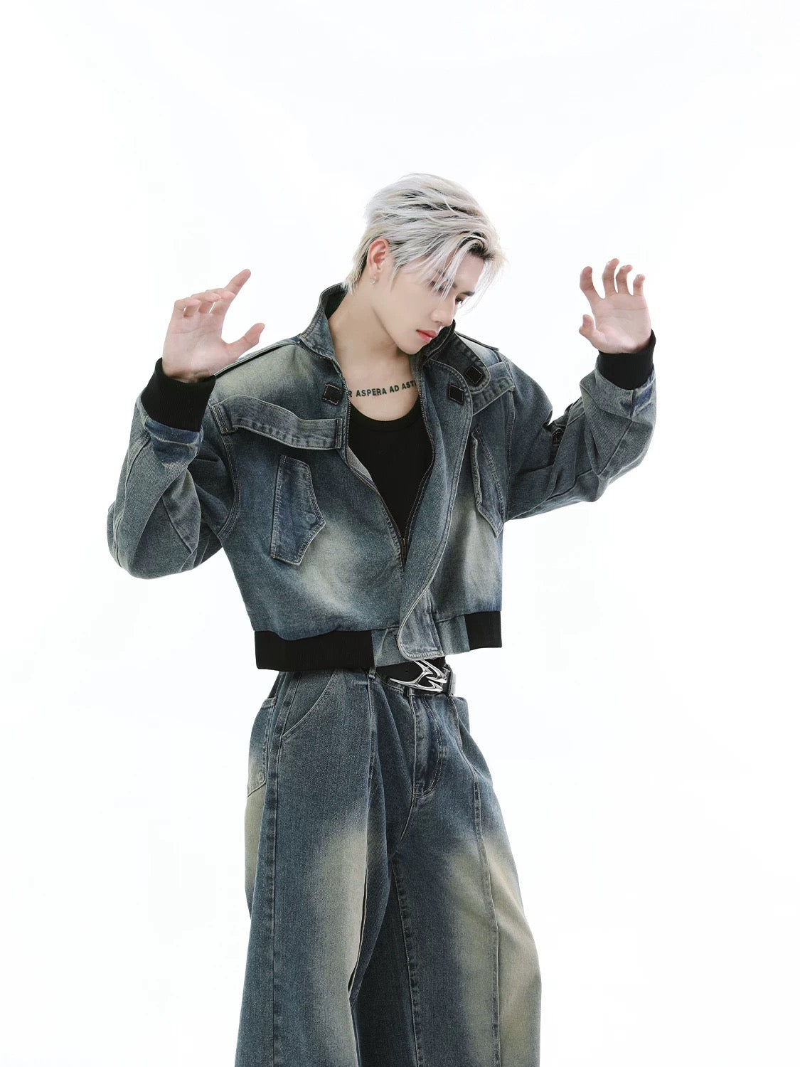 Stitched denim setup jacket