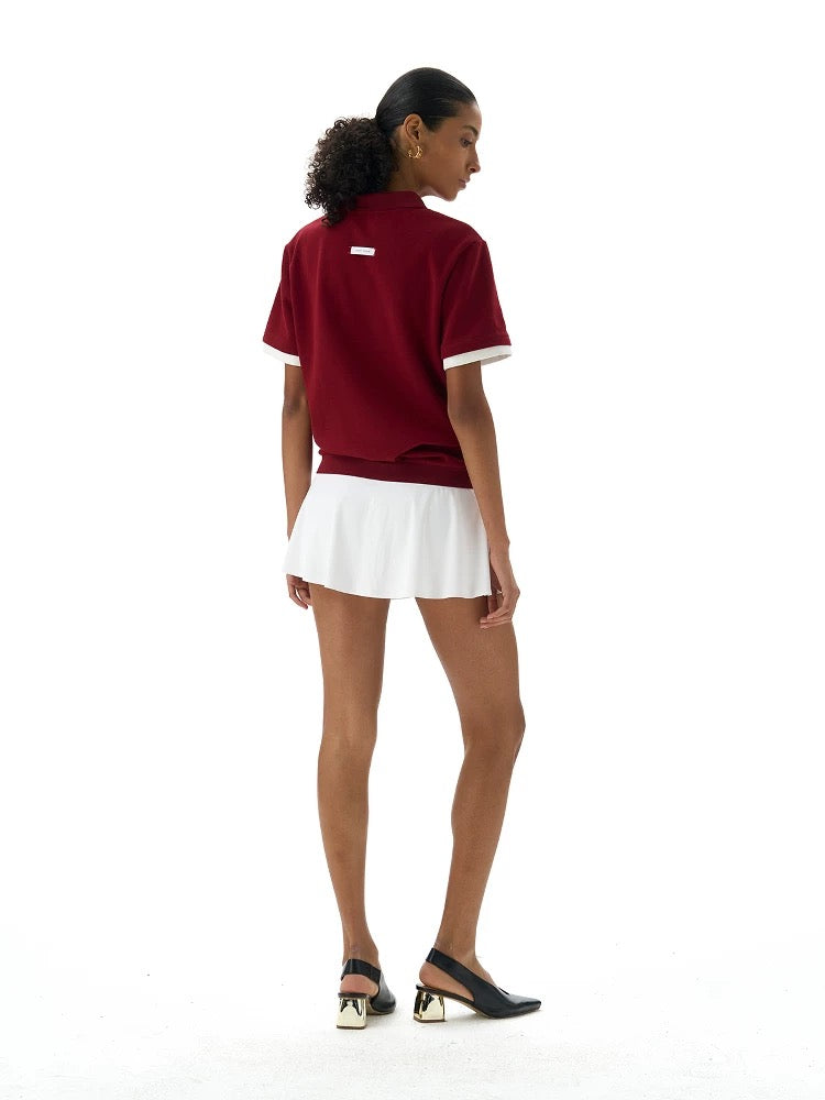 Red casual fit classic polo shirt