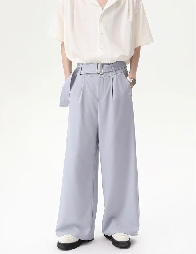 Premium removable waistband relaxed straight pants