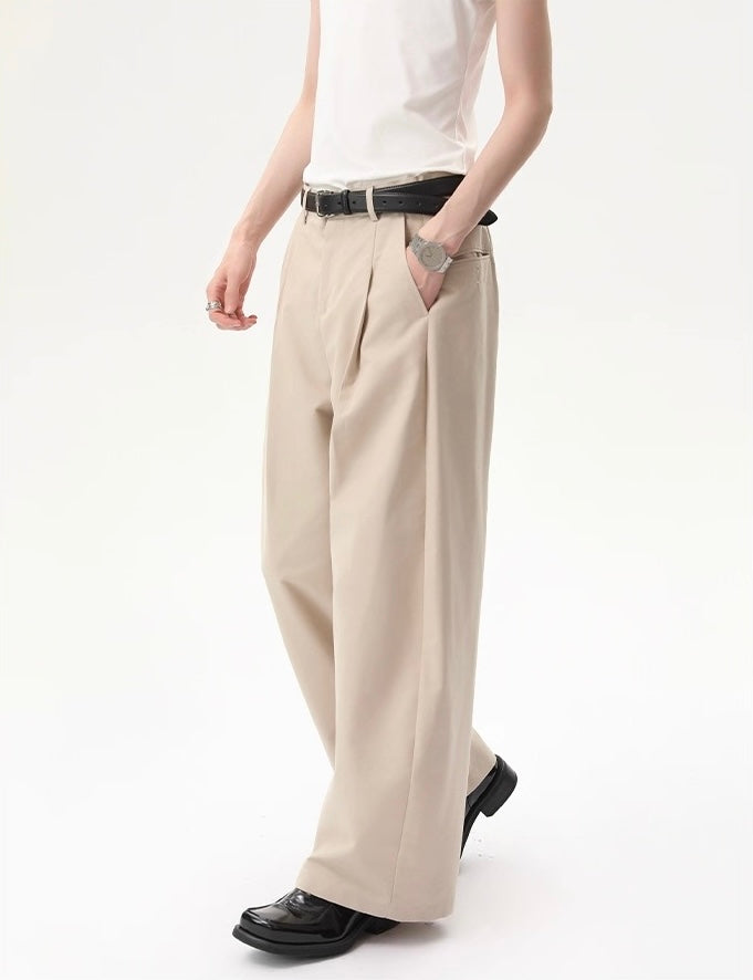 Minimalist premium slippery straight shaped pants