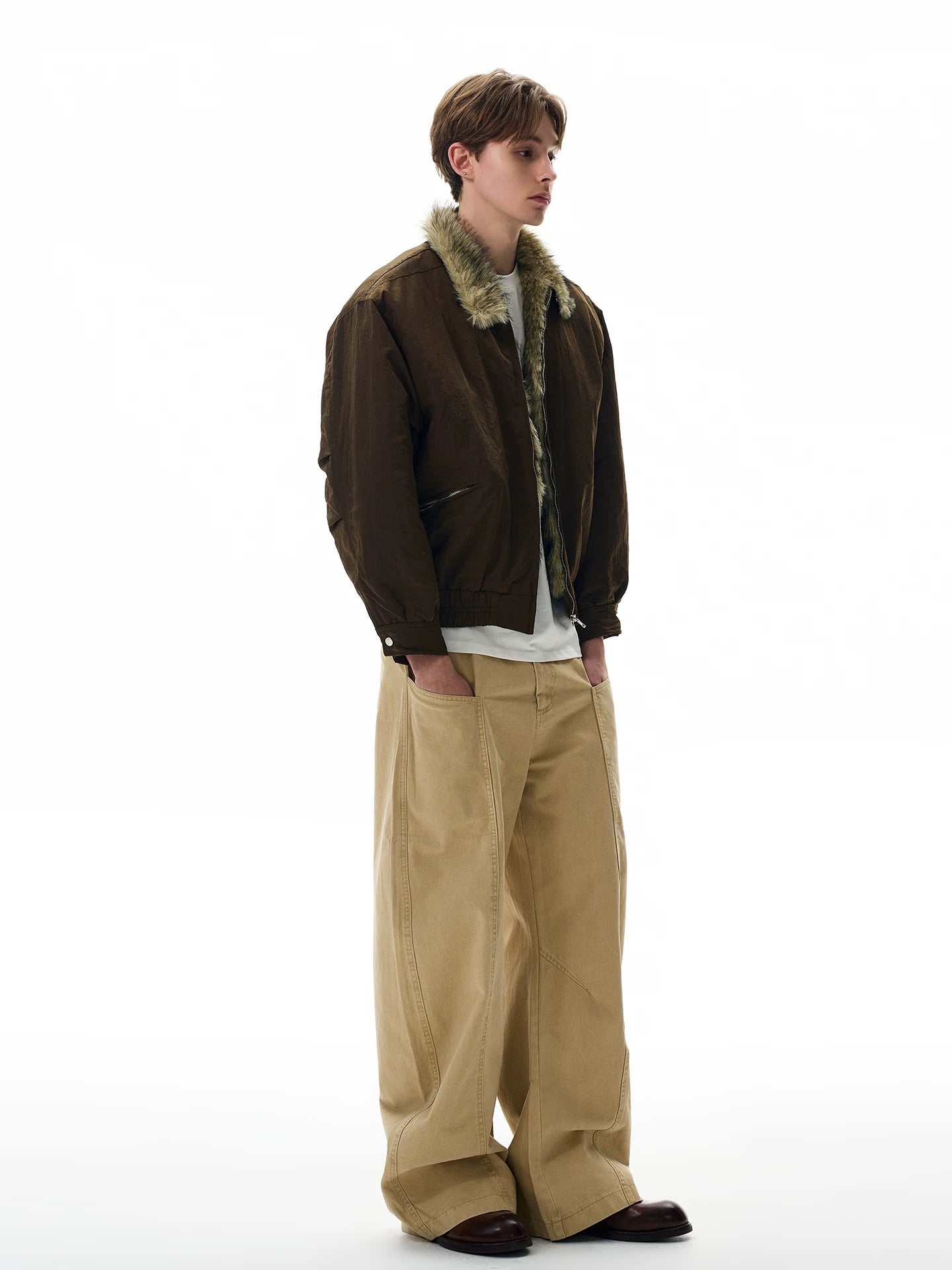 Nocturnal luxe fur bomber jacket