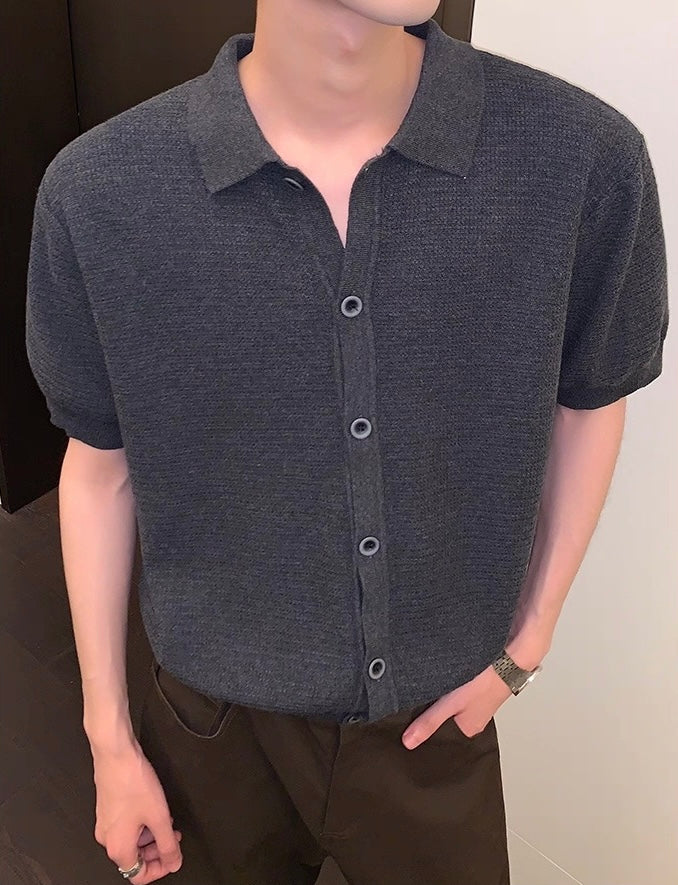 Midnight mood knit polo for urban gentleman
