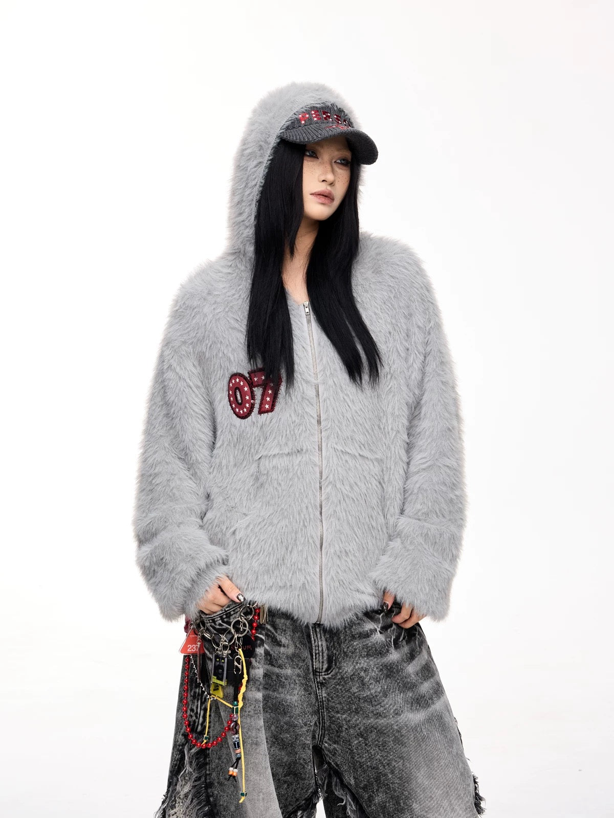 Mink fur 07 relaxed hoodie