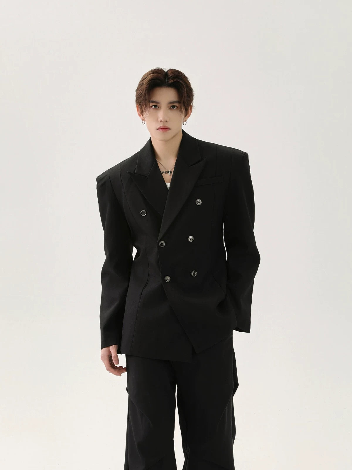 High-end waist padded shoulder length suit jacket