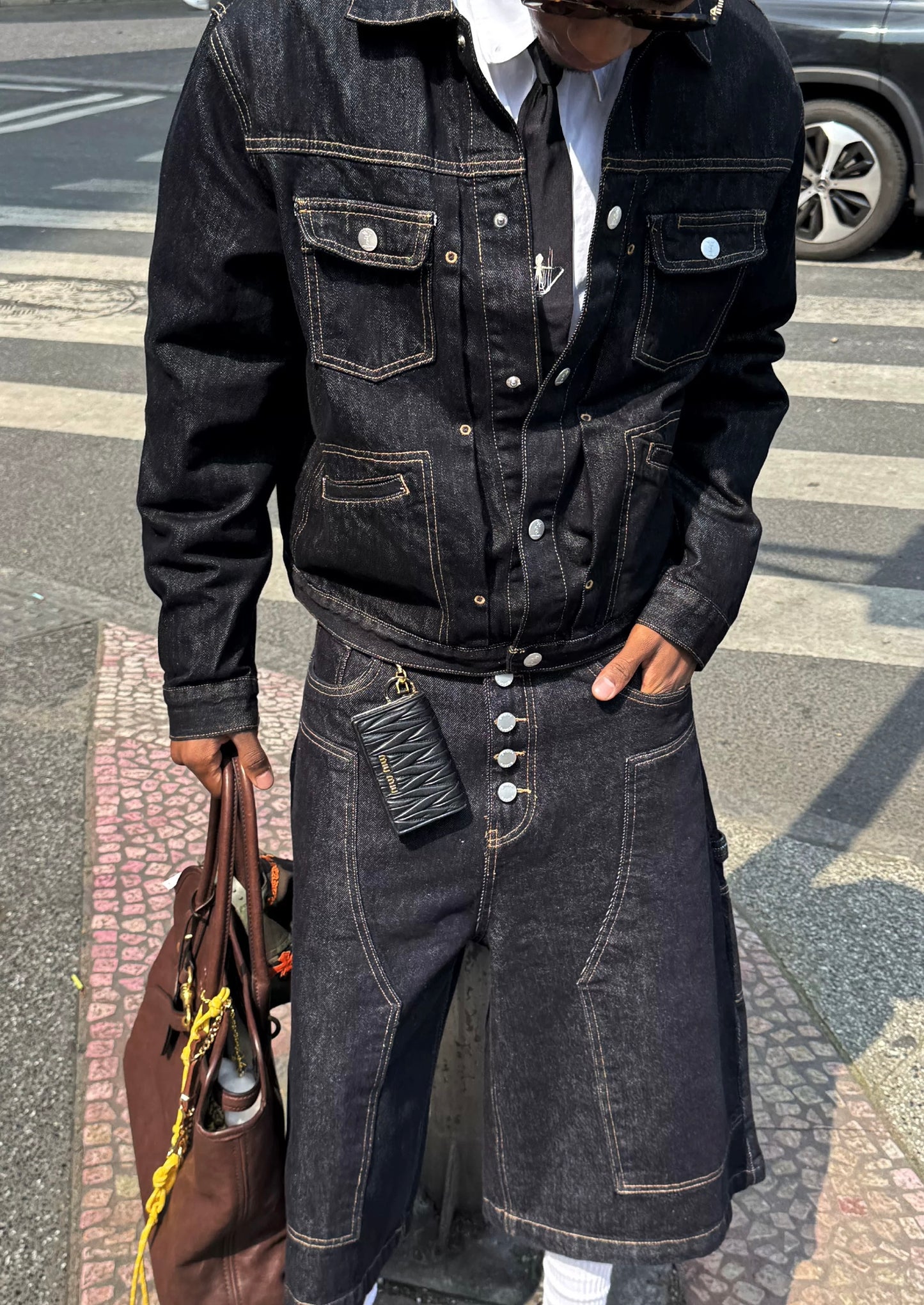 Sewn original cow washed denim jacket