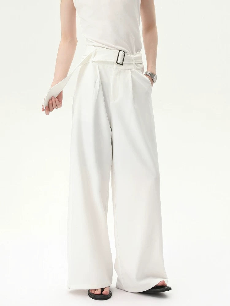 Premium removable waistband relaxed straight pants