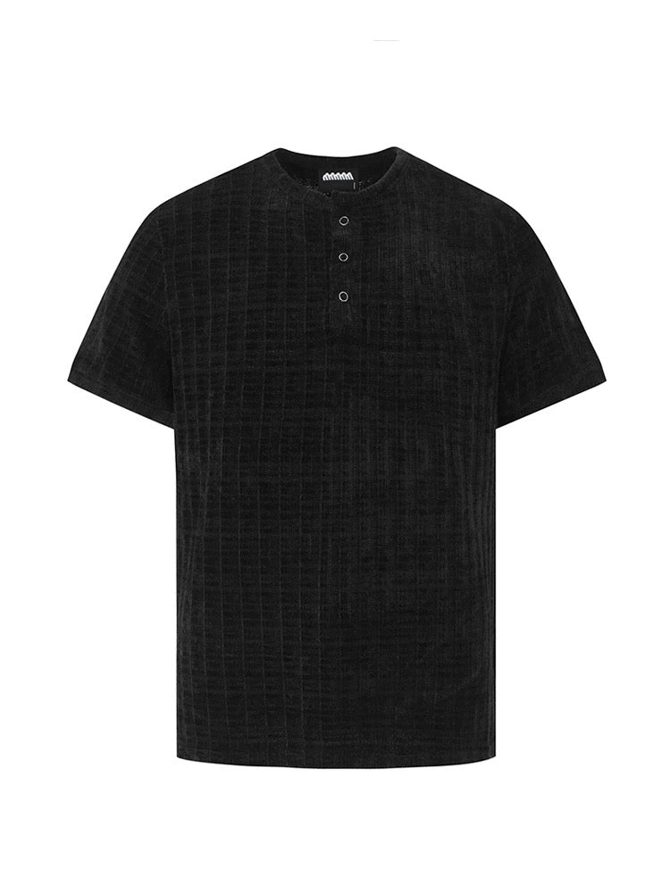 Luxury ribbed charm short sleeve polo shirt
