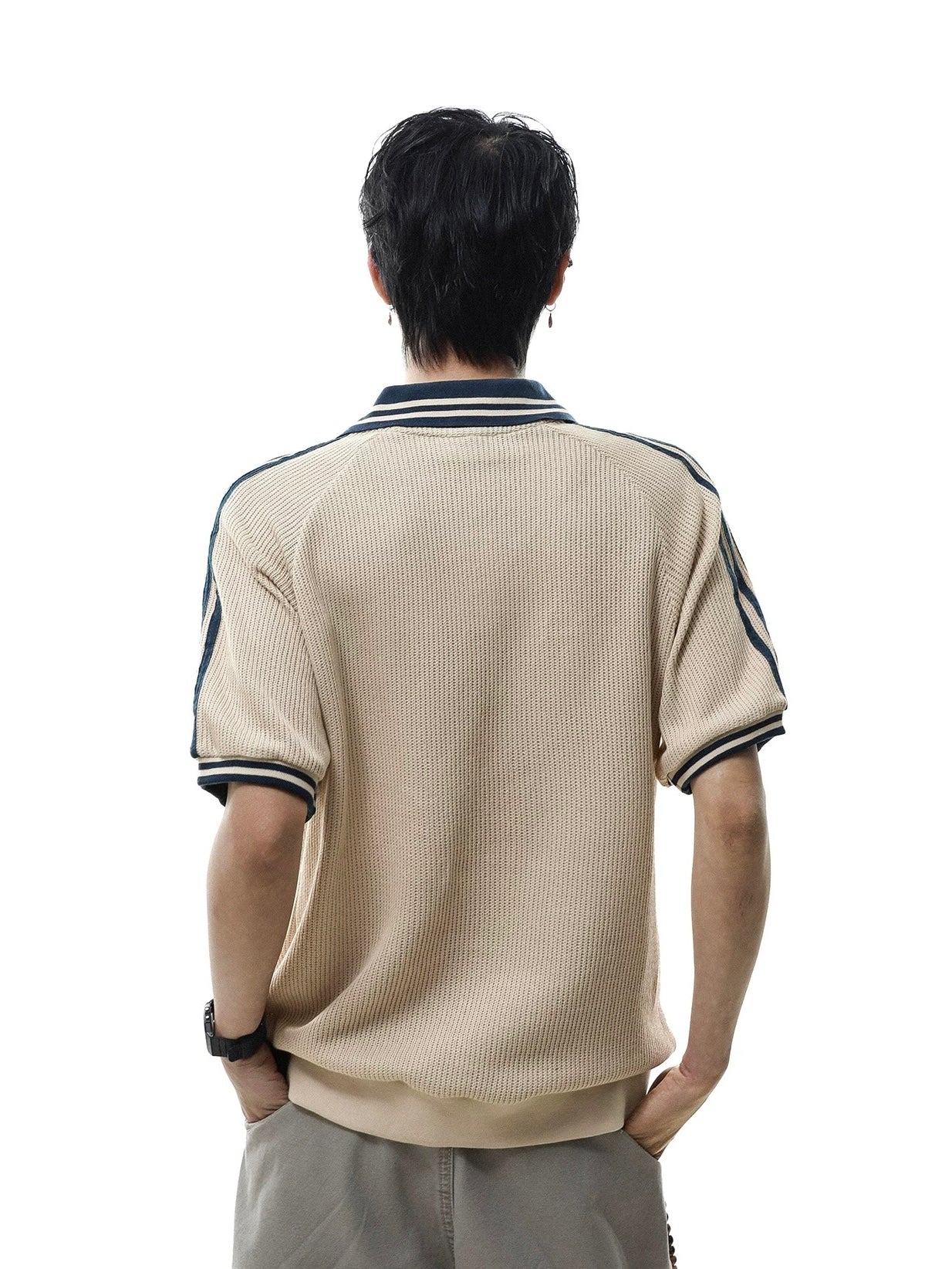 Relaxed college style collar polo shirt