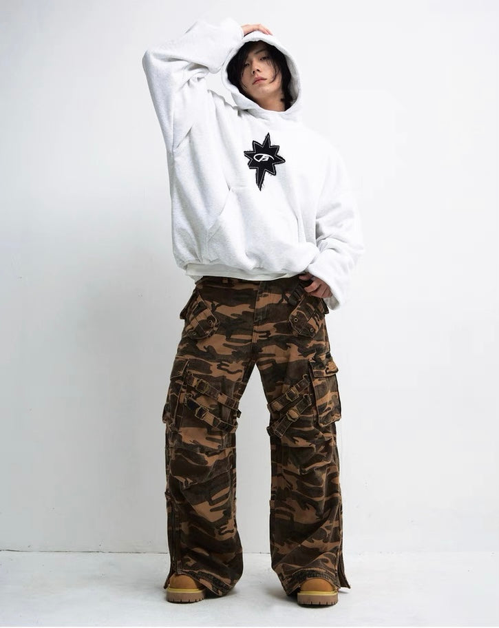 Personalized embroidered back designed hoodie