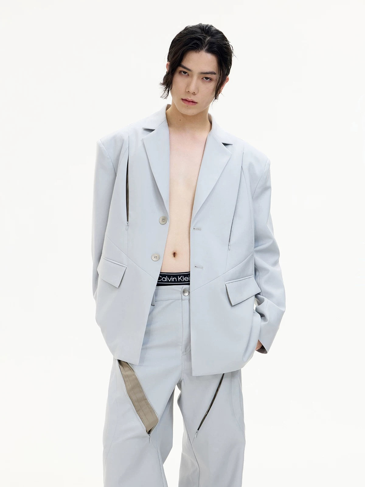 Vega hollow elegance gray suit jacket