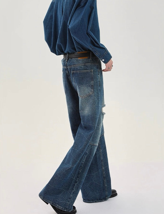 Grace worn out straight leg denim pants