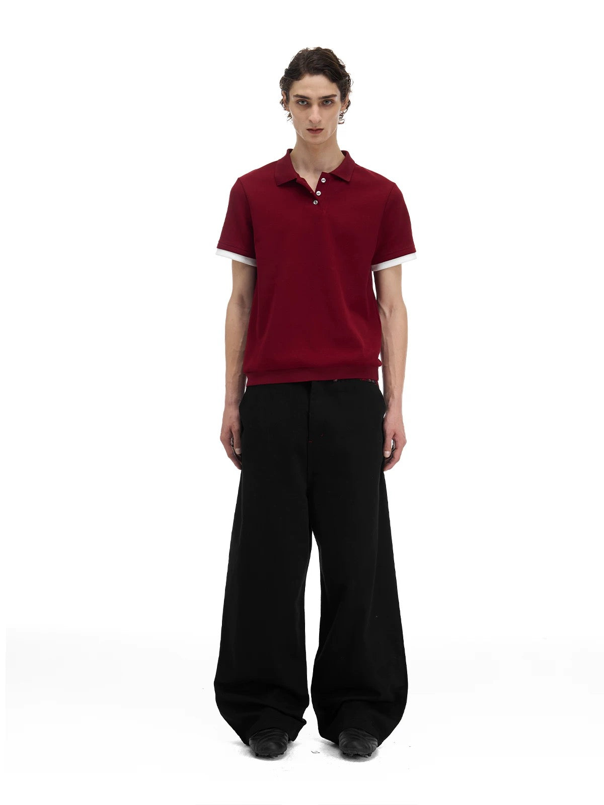 Red casual fit classic polo shirt