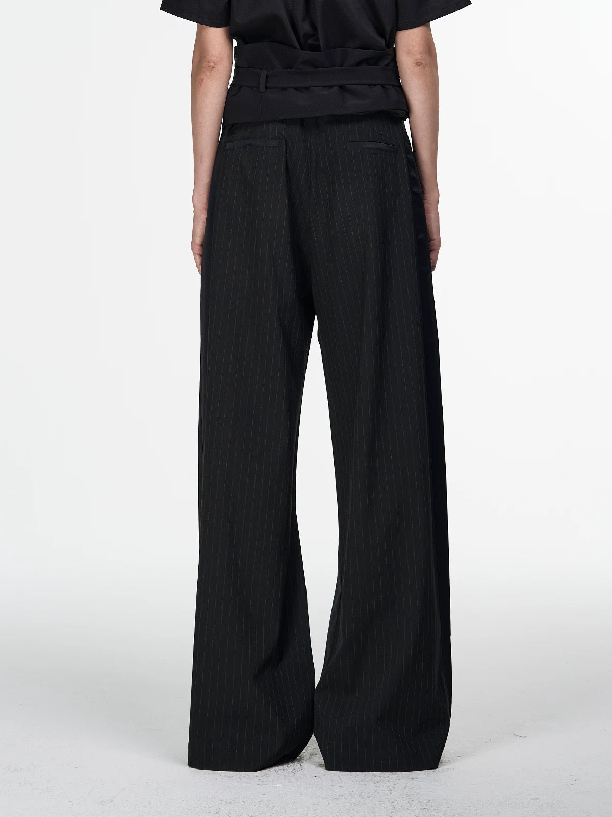 Smoking acetic acid ribbon stitching pants