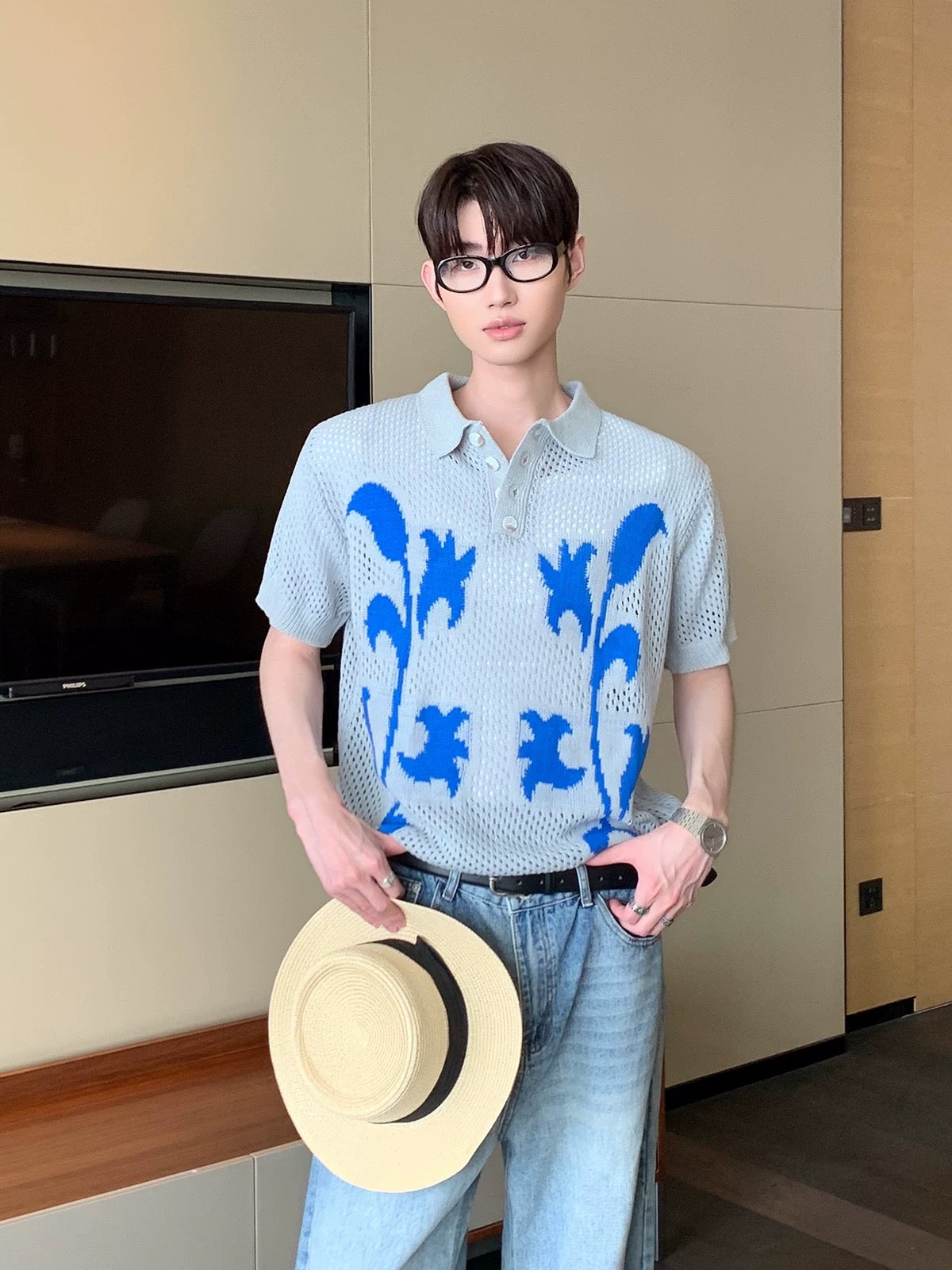 Mystique seoul summer knit polo shirt