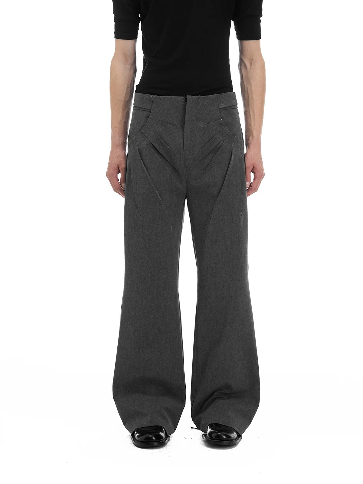 Naples divergent folded wool gray pants
