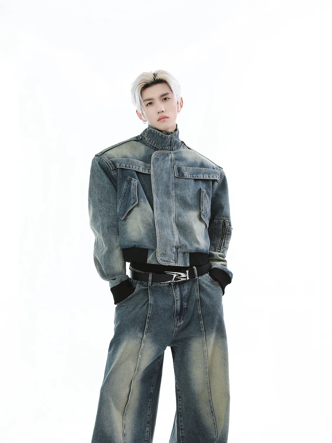 Stitched denim setup jacket