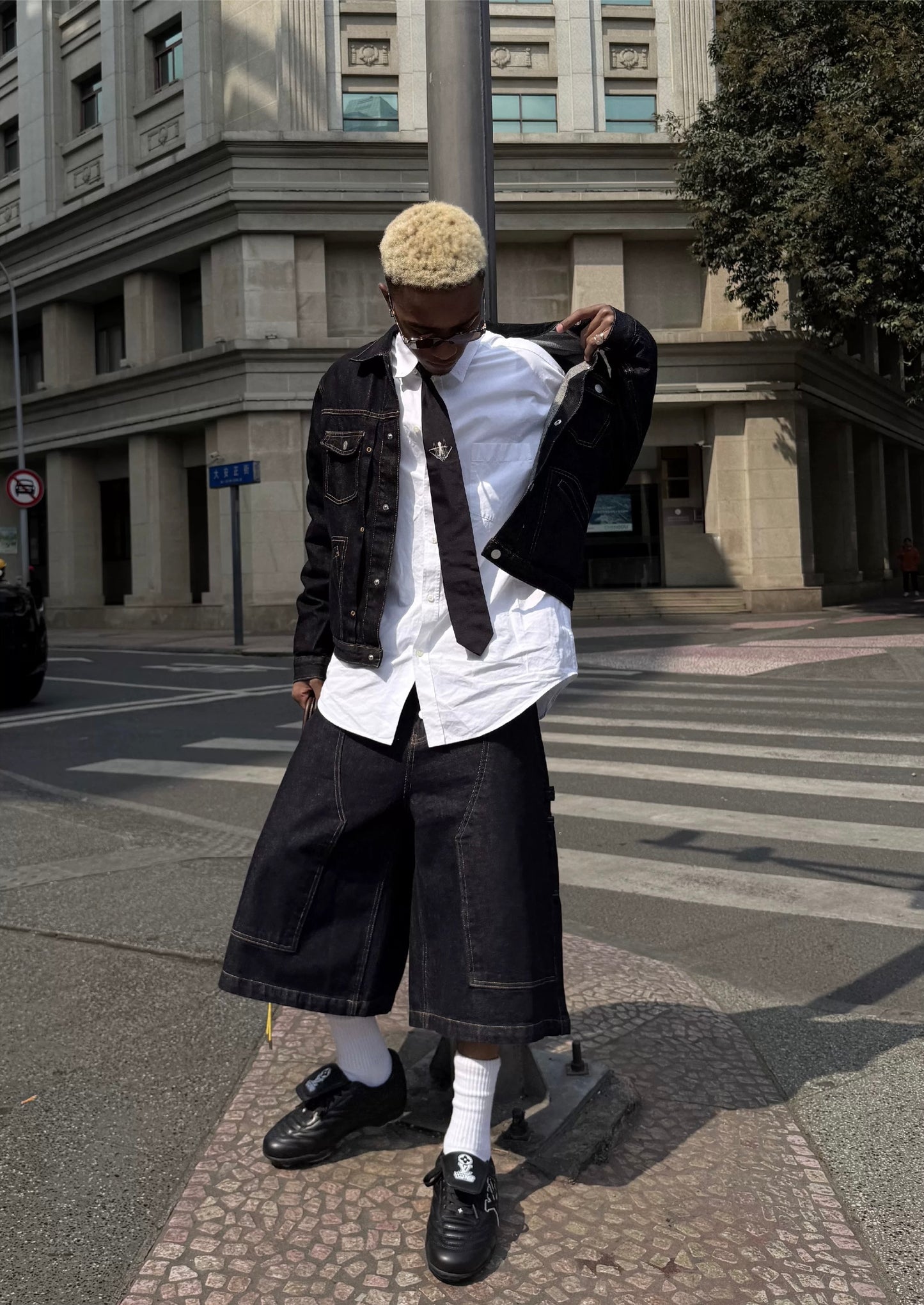 Sewn original cow washed denim jacket
