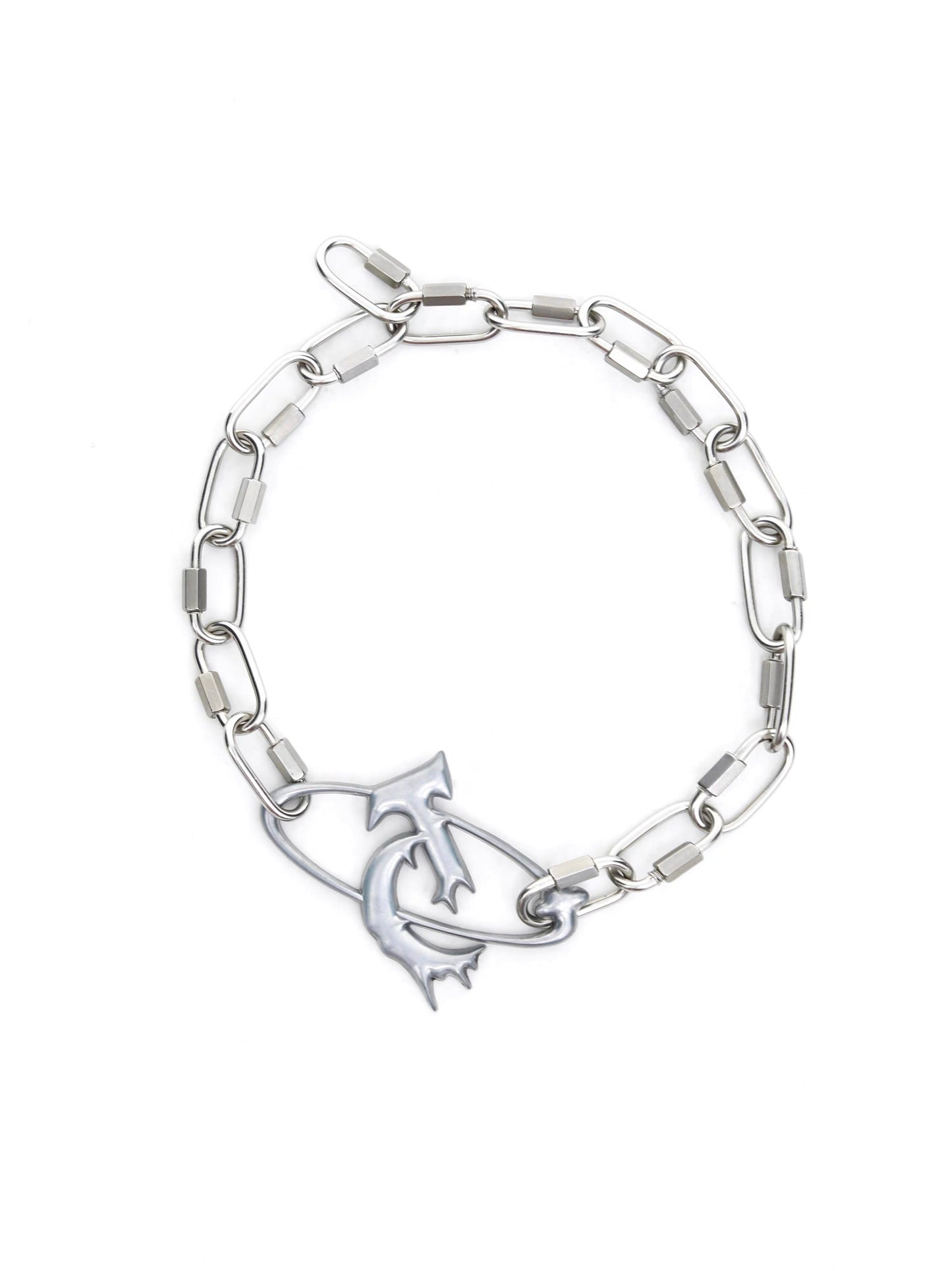Heavy metal chain punk matte finish necklace