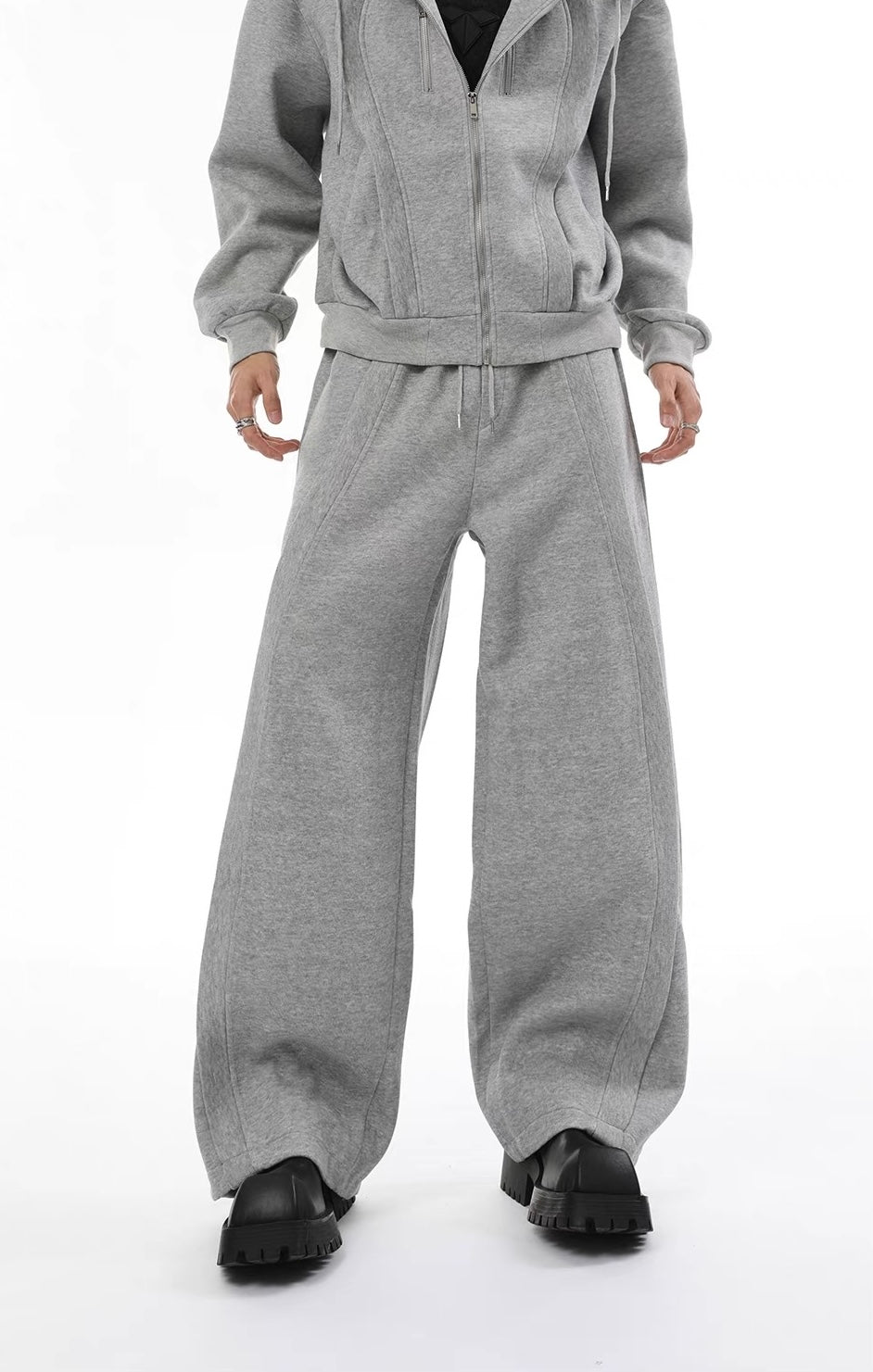 Solid color setup pants