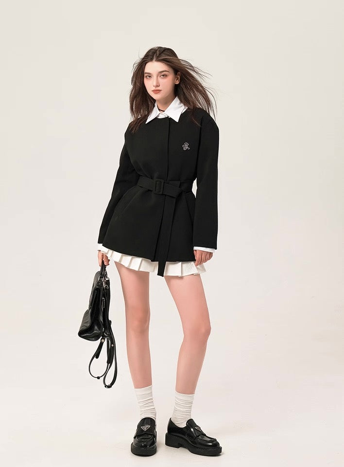 High-end metallic clip cotton black suit jacket