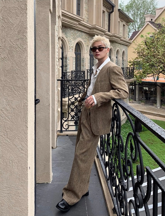 Classic old money style suit set up pants