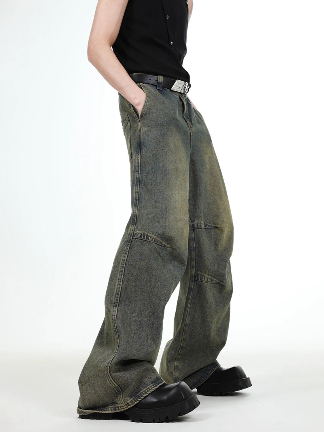 Lightning dashing wide leg jeans
