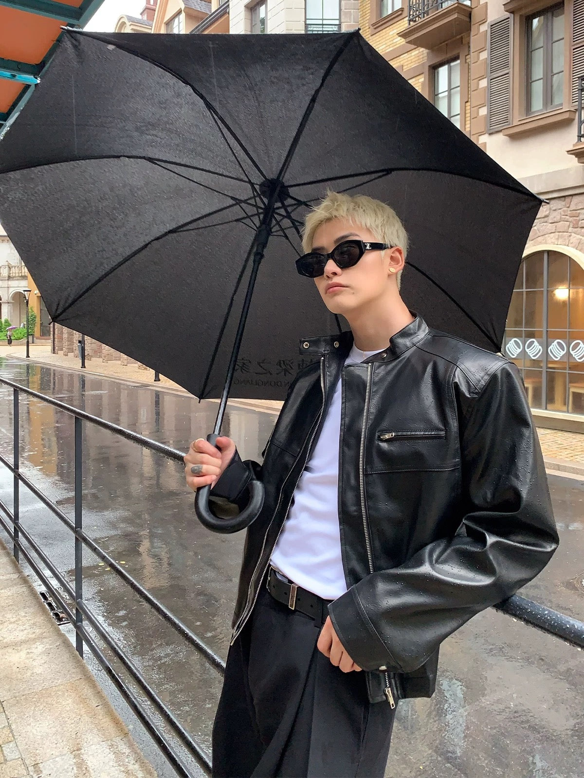 Edge classic rebel streetwear leather jacket