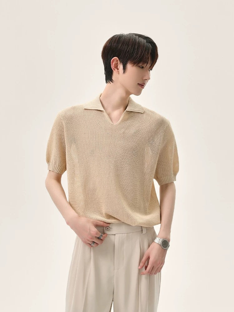 Radiance minimalist style knitted polo shirt