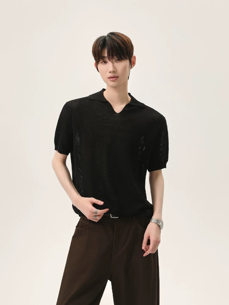 Radiance minimalist style knitted polo shirt