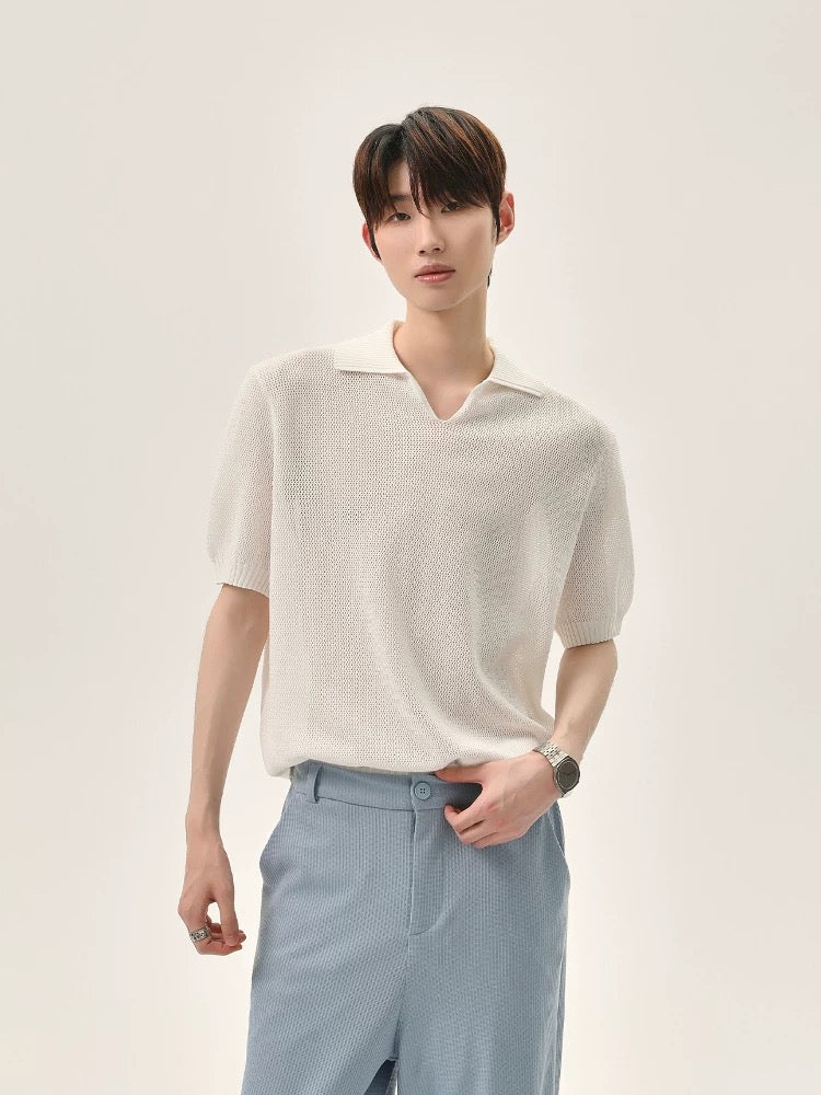 Radiance minimalist style knitted polo shirt