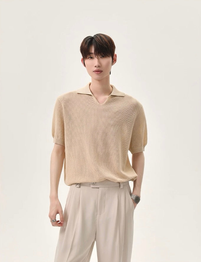 Radiance minimalist style knitted polo shirt