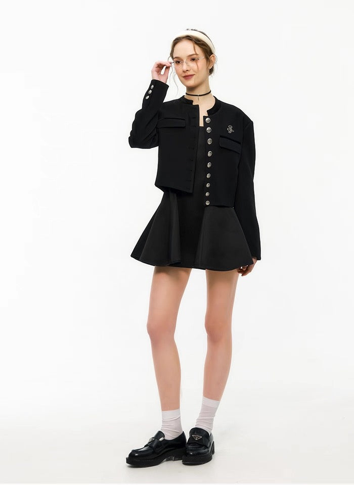 Parallel modern academic black jacket