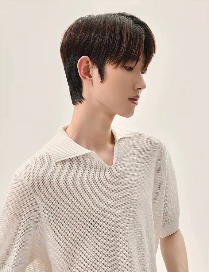Radiance minimalist style knitted polo shirt