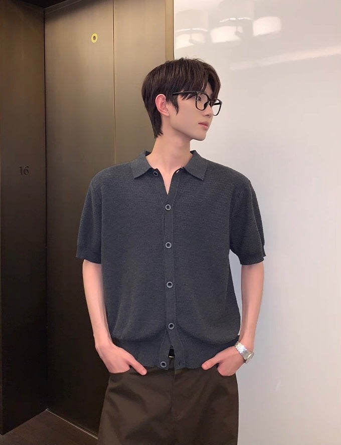 Midnight mood knit polo for urban gentleman