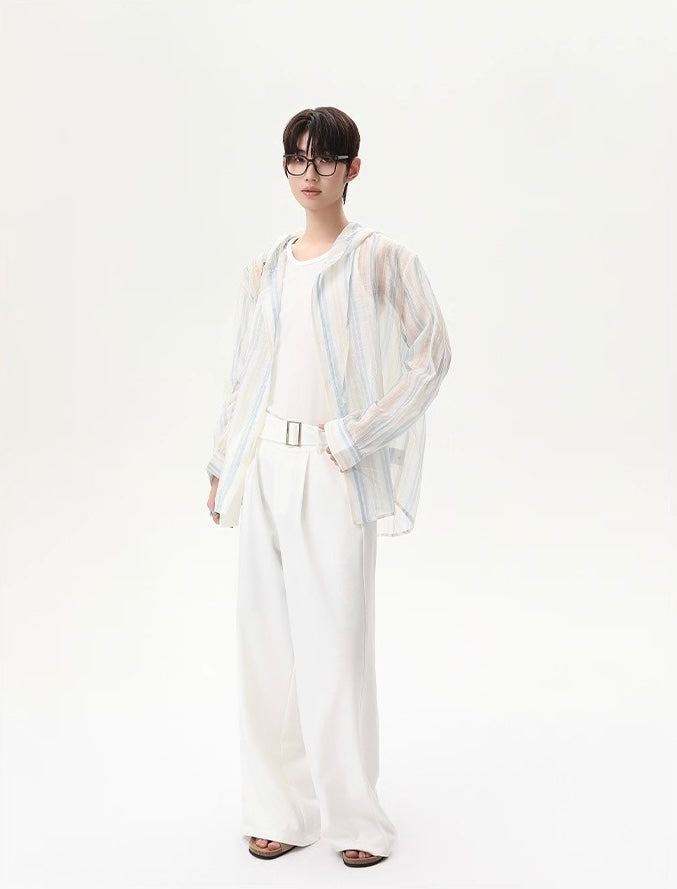 Premium removable waistband relaxed straight pants