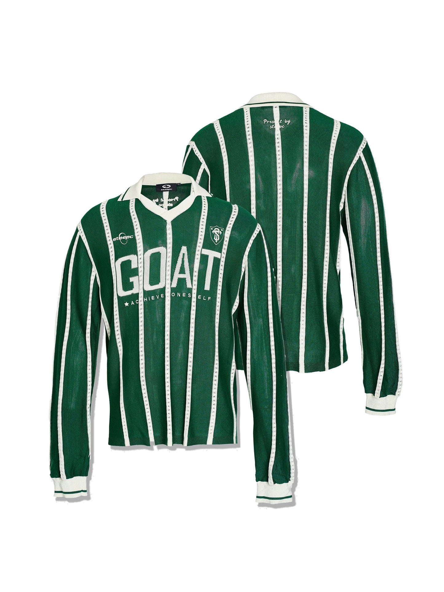 Vintage green blockcore striped affinity ball sweater
