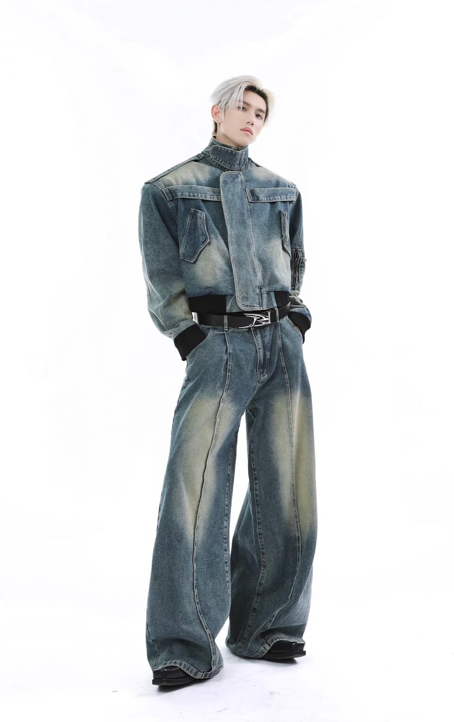Stitched denim setup jacket