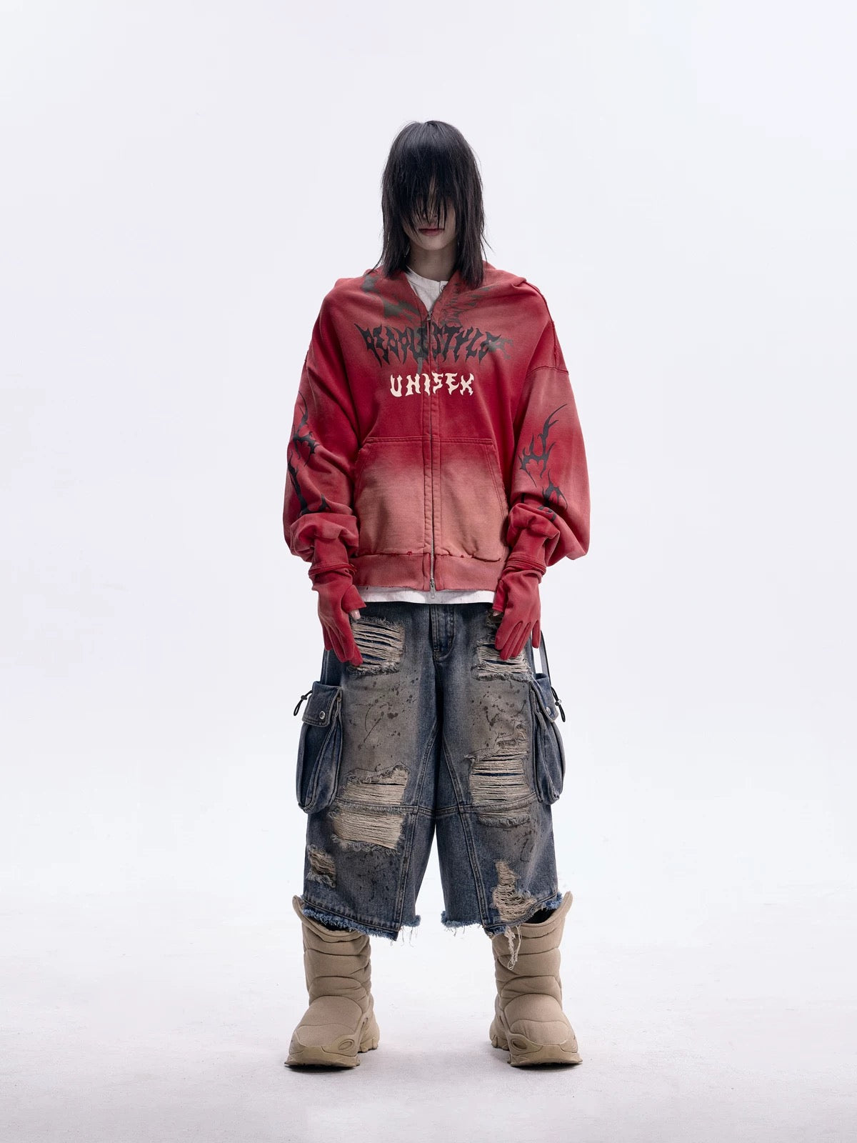 Neo dirty mask removable gloves hoodie