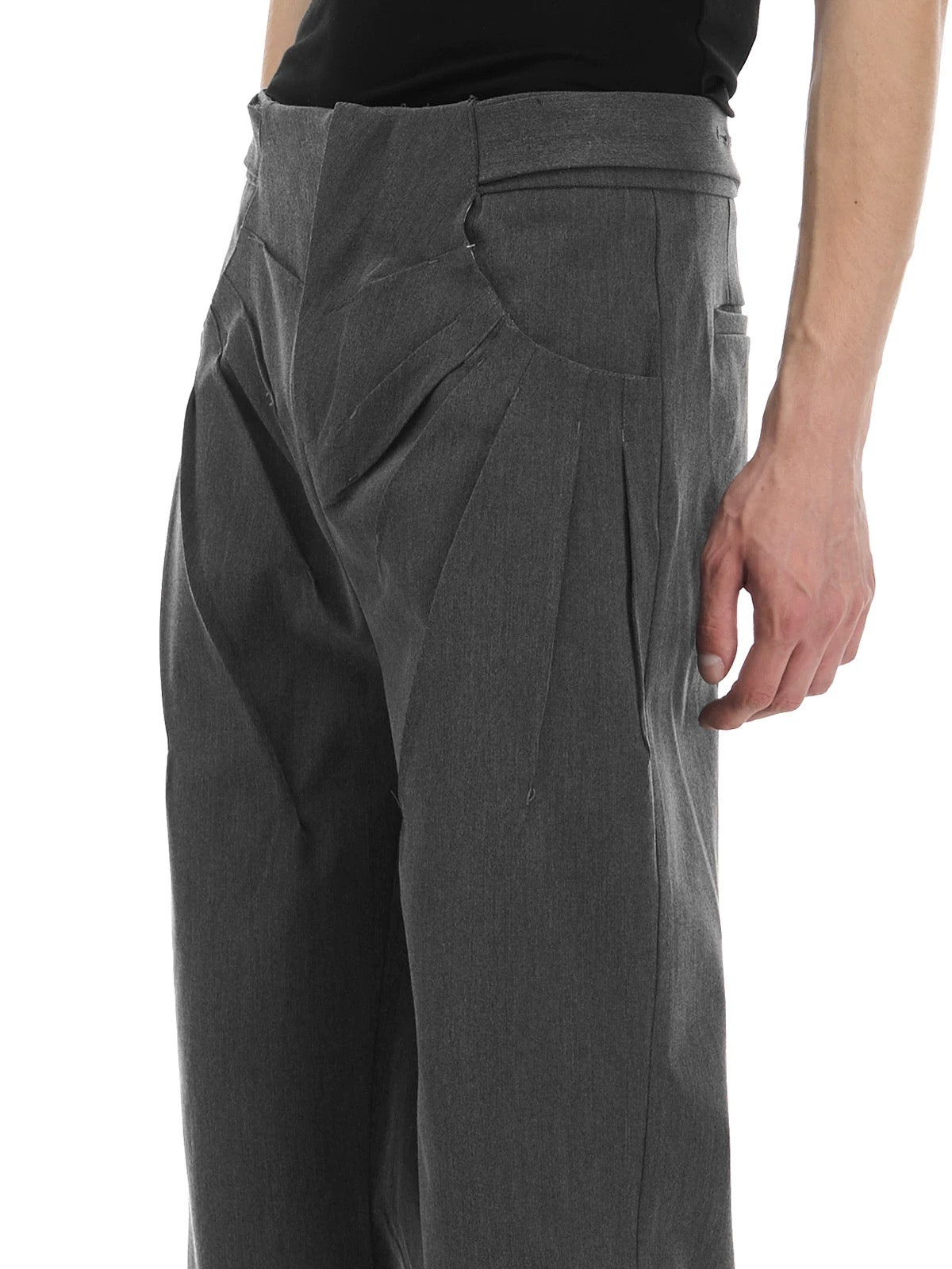 Naples divergent folded wool gray pants