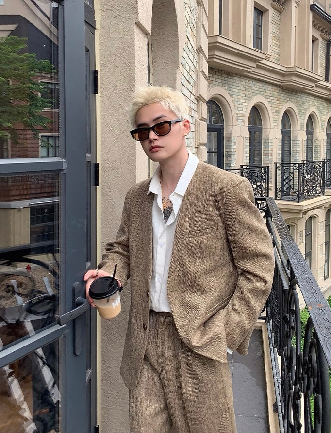 Classic old money style suit set up jacket