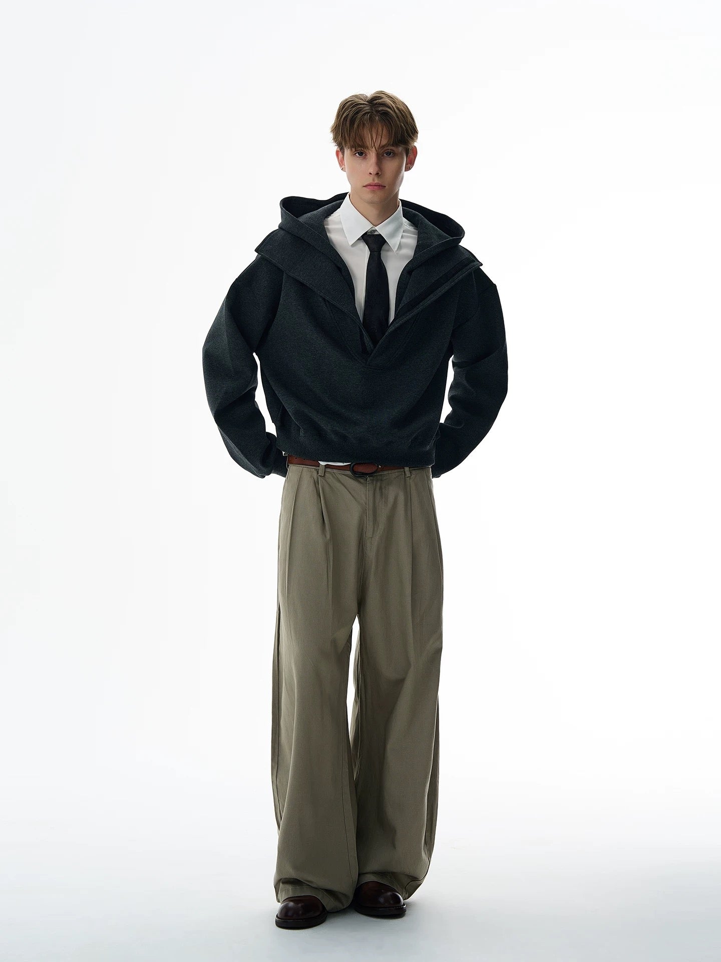 Urban monolith double collar hoodie
